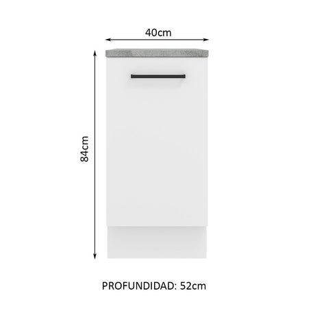 Mueble de Cocina 40 cm 1 Puerta Blanco Agata Madesa