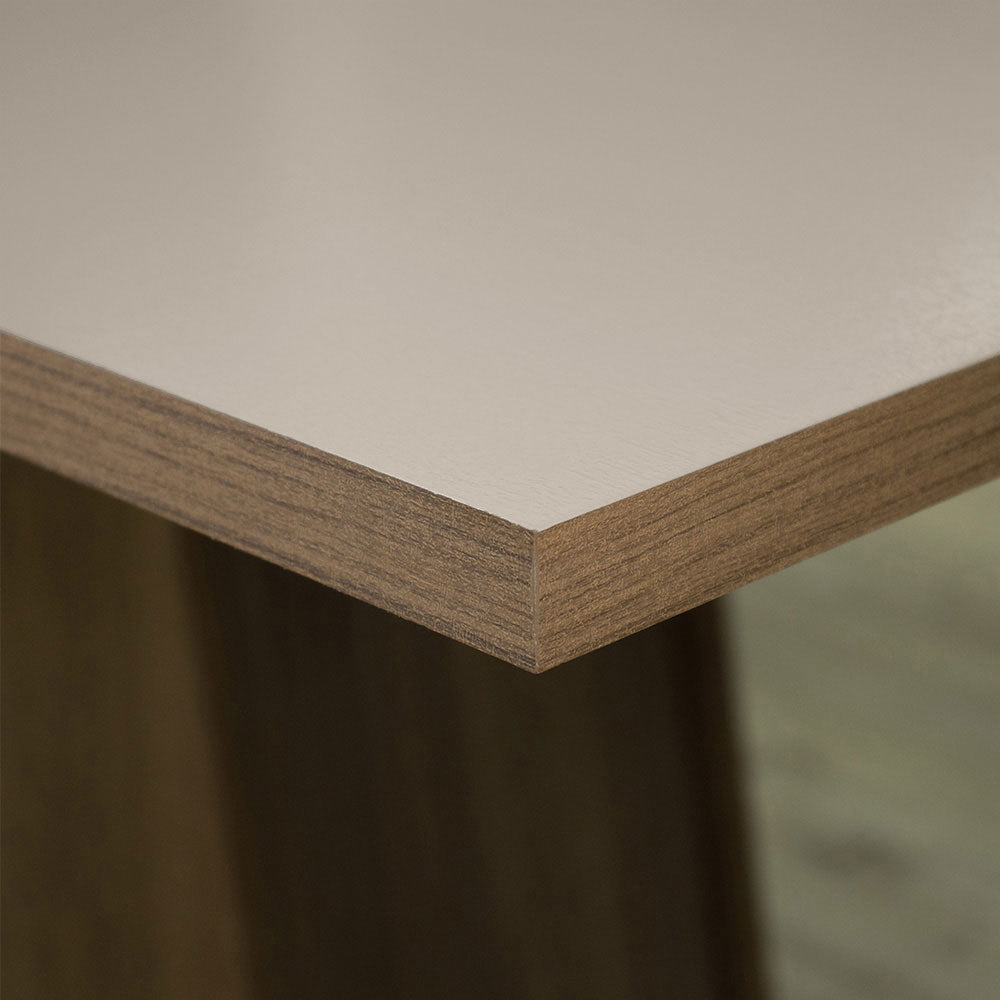 Juego de Comedor Mesa con Tablero de Madera 4 Sillas Marrón/Crema/Sintético Beige Samara Madesa