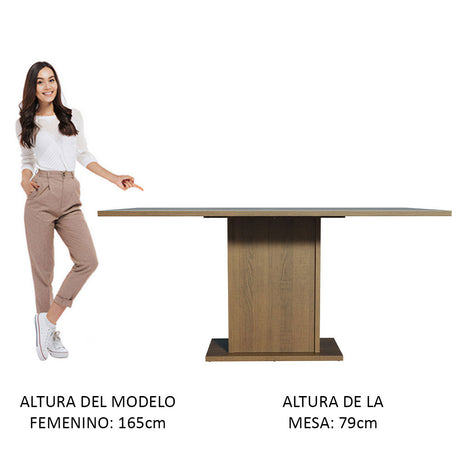 Mesa de Comedor Rectangular Tablero de Madera Marrón/Gris 5275 Madesa