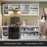 Cocina Integral 240cm Blanco/Marrón Glamy Madesa 10