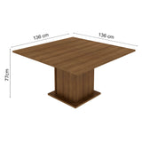 Mesa de Comedor Madesa Tablero Cuadrado 5286A - Marrón