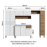 Mueble de Cocina Integral Emilly Hit 261cm Marrón/Blanco