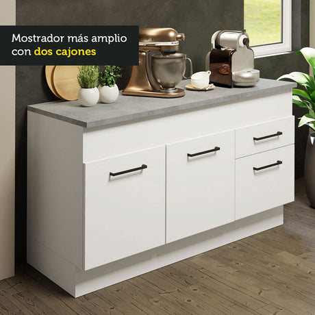 Cocina Compacta 150cm Blanco Agata Madesa 01