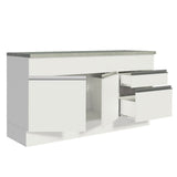 Mueble de Cocina 2 Puertas 3 Cajones 150cm Glamy Madesa - Blanco