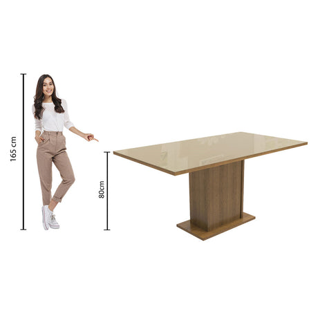 Mesa de Comedor Rectangular Madesa 5275 Tablero de Cristal