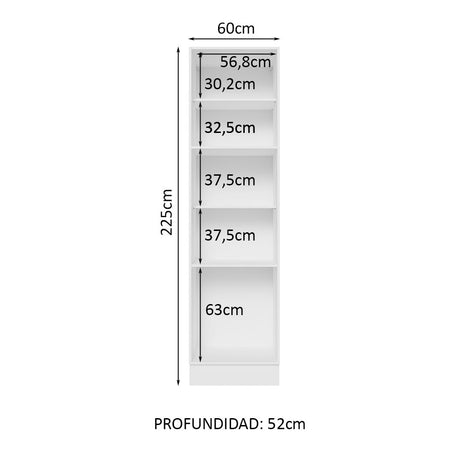 Mueble Despensa Madesa Glamy 60 cm 3 Puertas Blanco