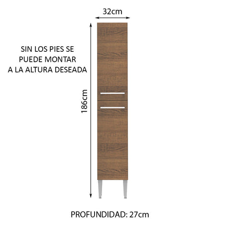 Mueble Despensa Madesa Emilly 2 Puertas - Marrón