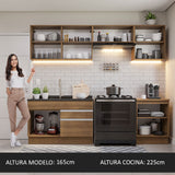 Cocina Integral 260cm Marrón Glamy Madesa 04