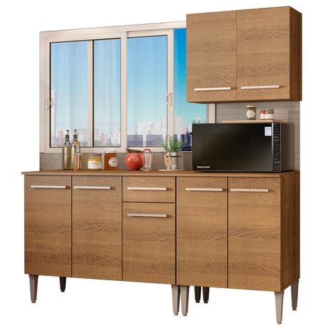 Cocina Compacta 169cm Marrón Emilly Free Madesa 01