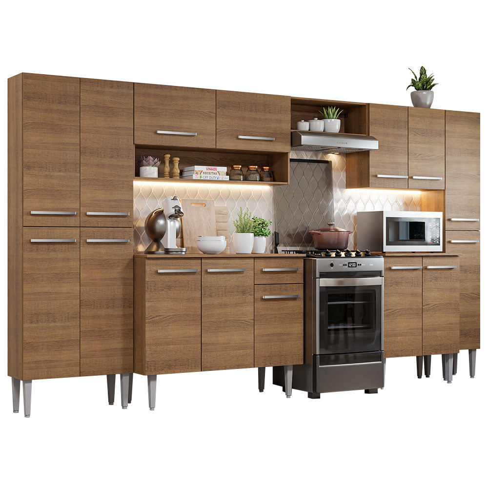 Cocina Integral 325cm Emilly Marrón Joy Madesa 01