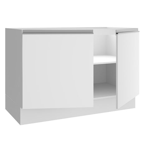 Mueble de Cocina para Fregadero Madesa Glamy 120 cm 2 Puertas (Sin Tablero Ni Fregadero) Blanco