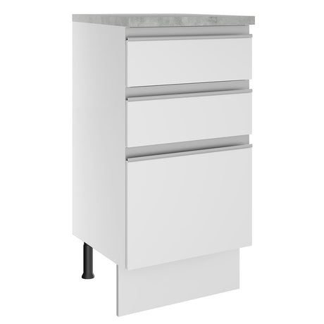 Mueble de Cocina Madesa Glamy 40 cm 3 Cajones Blanco