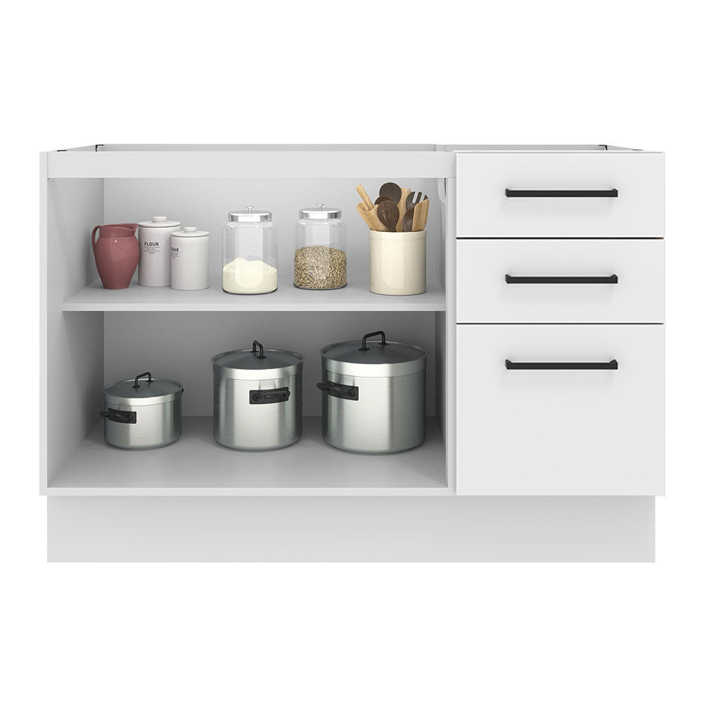 Mueble de Cocina Madesa Agata 2 Puertas y 3 Cajones Blanco