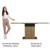 Mesa de Comedor Rectangular Tablero de Vidrio Marrón/Gris 5275 Madesa