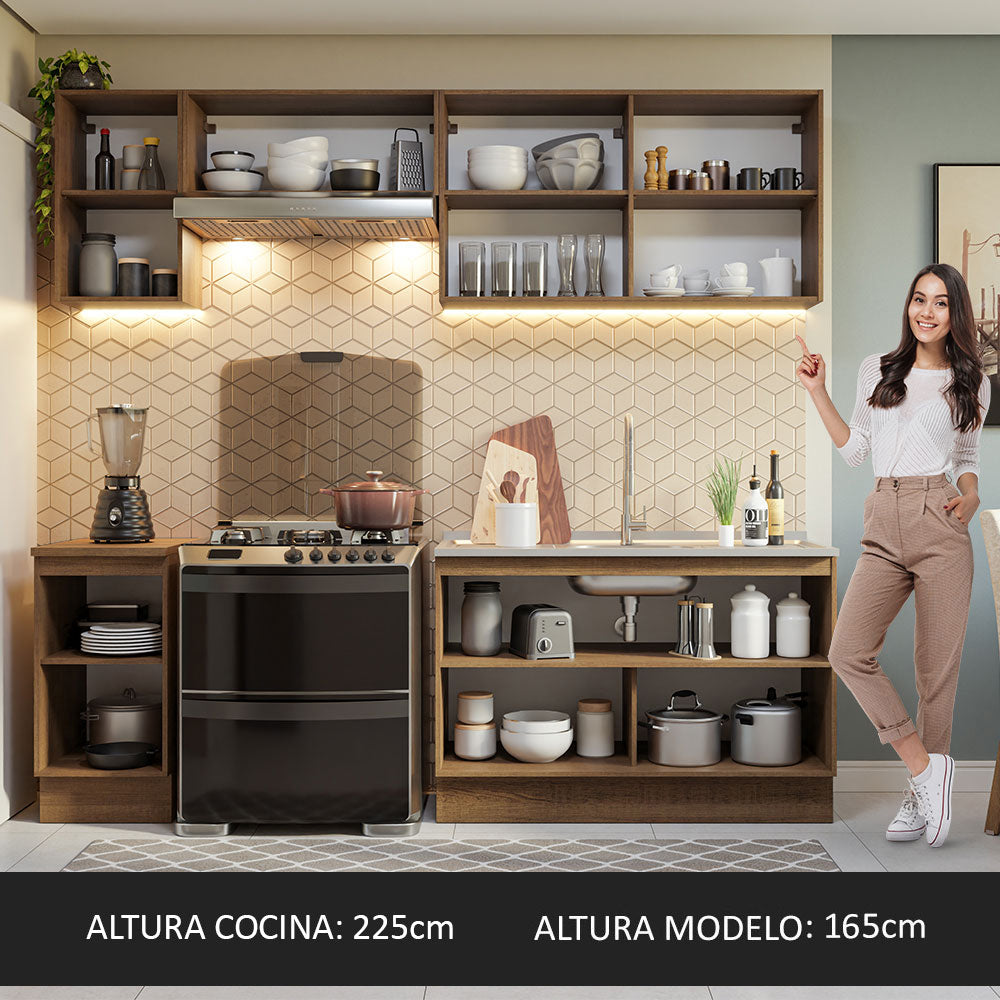 Cocina Integral 240cm Marrón Glamy Madesa 10