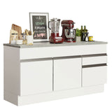 Mueble de Cocina 2 Puertas 3 Cajones 150cm Glamy Madesa - Blanco