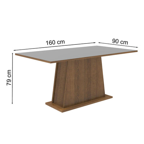 Mesa de Comedor Rectangular Tablero de Madera Marrón/Gris 5364 Madesa