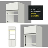 Cocina Integral 190cm Blanco Glamy Madesa 04