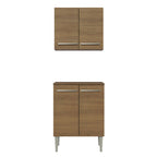 Kit Alacena y Mueble de Cocina 64cm Marrón Emilly Madesa