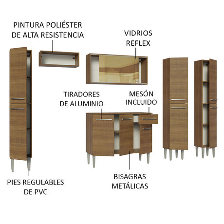 Cocina Integral 261cm Marrón Emilly Madesa 07