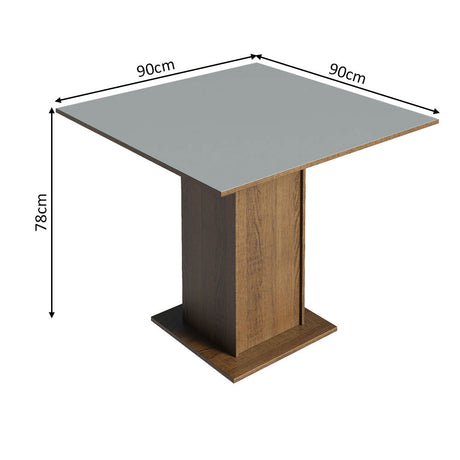 Mesa de Comedor Cuadrada Tablero de Madera Madesa 5363 Marrón/Gris