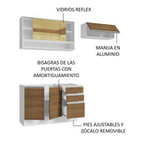 Cocina Integral 200cm Blanco/Marrón Glamy Madesa 08