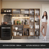 Cocina Integral 229cm Marrón Emilly Madesa 07