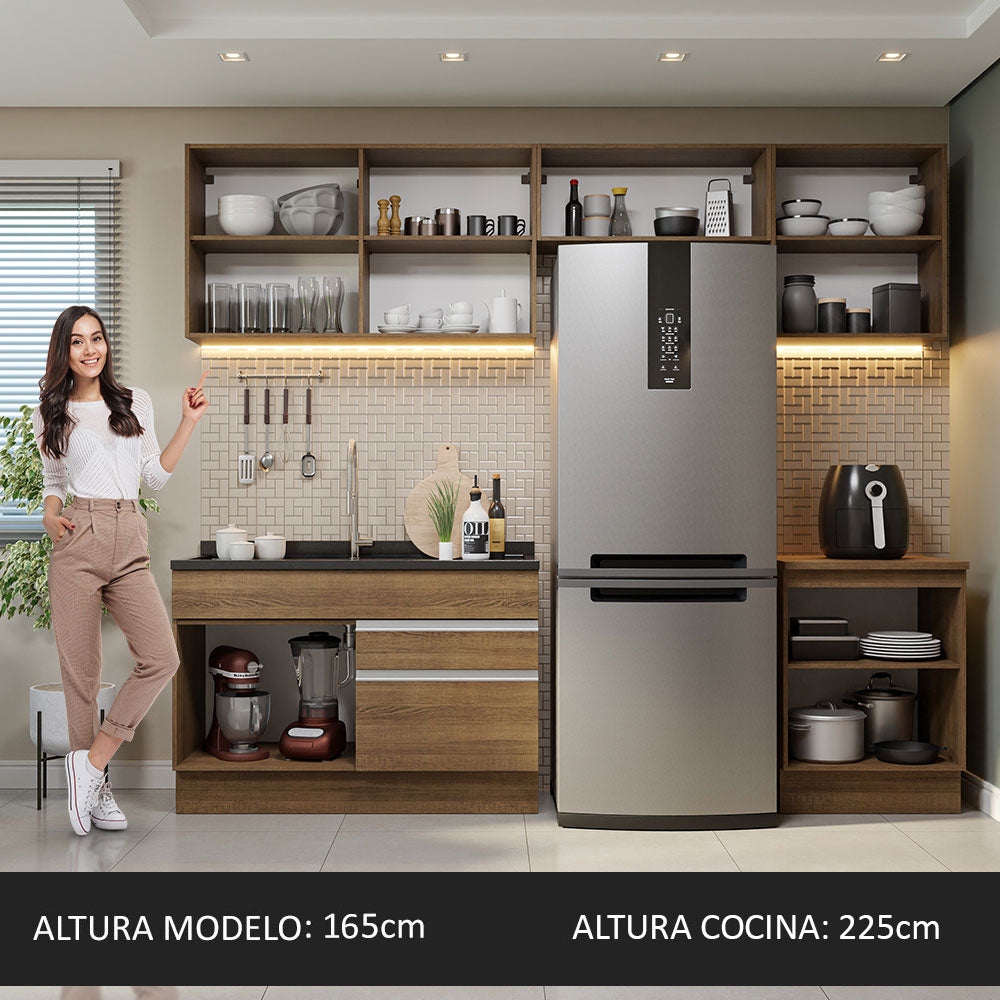 Cocina Integral 260cm Marrón Glamy Madesa 05