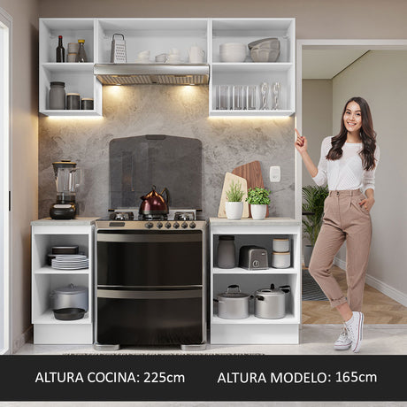 Cocina Compacta 180cm Blanco Glamy Madesa 12