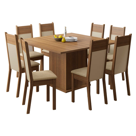 Juego de Comedor Madesa Panamá Mesa Tapa Madera con 8 Sillas