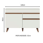 Gabinete Bajo para Fregadero 120 cm 2 Puertas 1 Cajón Blanco Reims Madesa