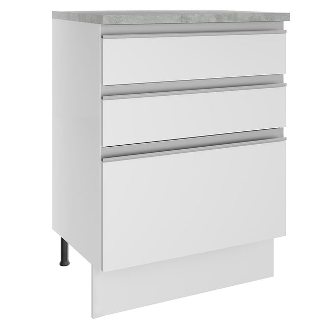 Mueble de Cocina Madesa Glamy 60 cm 3 Cajones Blanco