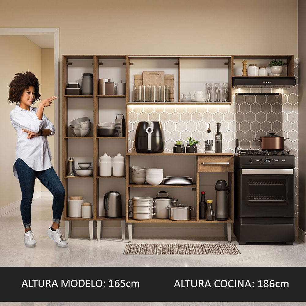 Cocina Integral 229cm Marrón Emilly Madesa 08