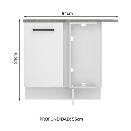 Mueble de Cocina Esquinero 1 Puerta Blanco Agata Madesa