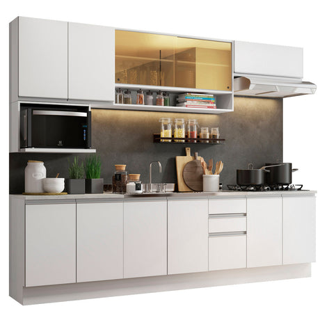 Cocina Integral 280cm Blanco Glamy Madesa 04