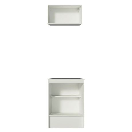 Kit de Cocina 60cm 2 Puertas con Armario Alto y Mostrador Blanco/Marrón Madesa Topazio