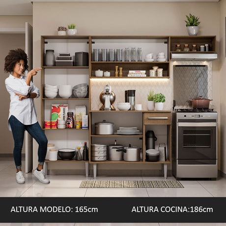 Mueble de Cocina Compacto Emilly Top Madesa Marrón