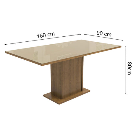 Mesa de Comedor Rectangular Madesa 5275 Tablero de Cristal