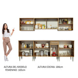 Cocina Integral 233cm Marrón Emilly Wind Madesa 02