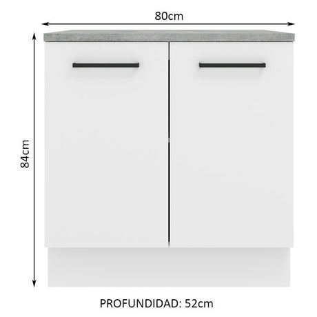 Mueble de Cocina 80 cm 2 Puertas Blanco Agata Madesa