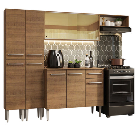 Cocina Integral 229cm Marrón Emilly Madesa 09