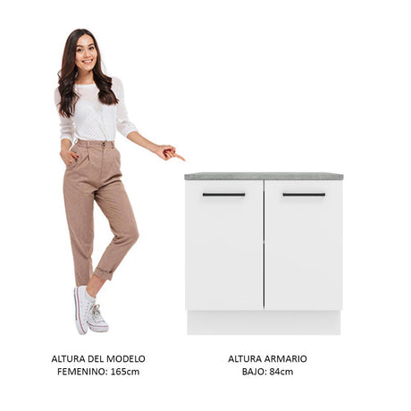 Mueble de Cocina 80 cm 2 Puertas Blanco Agata Madesa