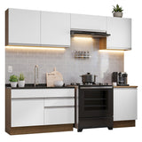 Cocina Integral 260cm Marrón/Blanco Glamy Madesa 04