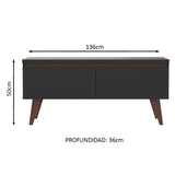 Mueble para TV Madesa Le Mans Hasta 55 Pulgadas Negro