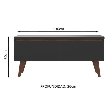 Mueble para TV Madesa Le Mans Hasta 55 Pulgadas Negro