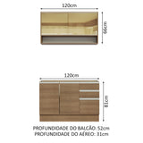 Cocina Compacta 120cm sin Mesón de Acero Marrón Glamy Madesa 02