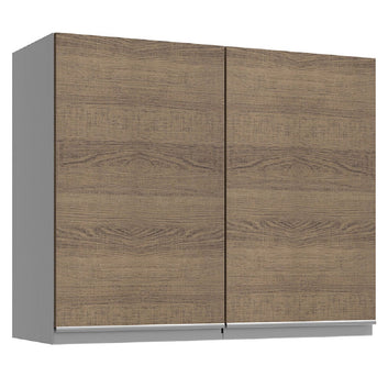 Gabinete Superior 80 cm 2 Puertas Blanco/Marrón Glamy Madesa
