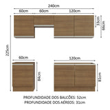 Cocina Integral 240cm Marrón Glamy Madesa 09