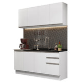 Cocina Compacta 160cm Blanco Glamy Madesa 01