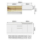 Cocina Integral Madesa Glamy Sin Mesón De Acero 200cm